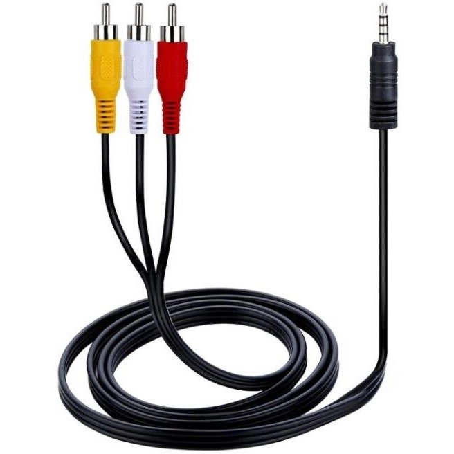کابل فیش سه به یک تبدیل 1 به 3 فیش ساپورت برای گیرندهای فورکی بلند مدل RCA (طول 110 سانت) با کیفیت بالا