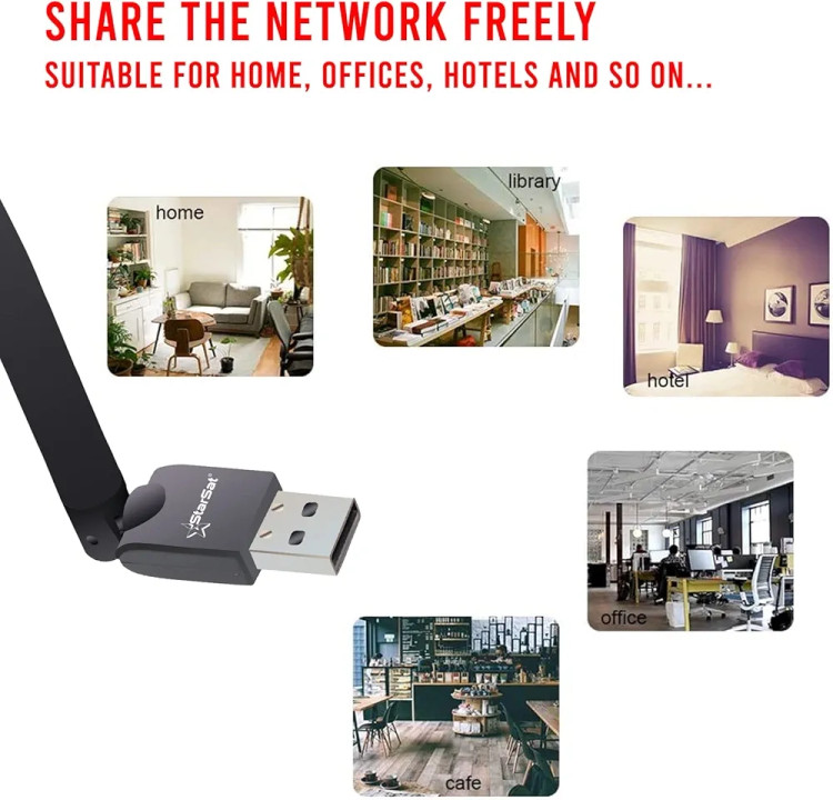 فلش دانگل وای فای استارست wifi starsat اصلی چراغ دار فابریک