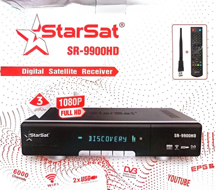 گیرنده استارست مدل 9900 پرچم دار فول اچدی از برند استارست دارای پنل نوشتاری روان(اصل) دارای wifi همراه