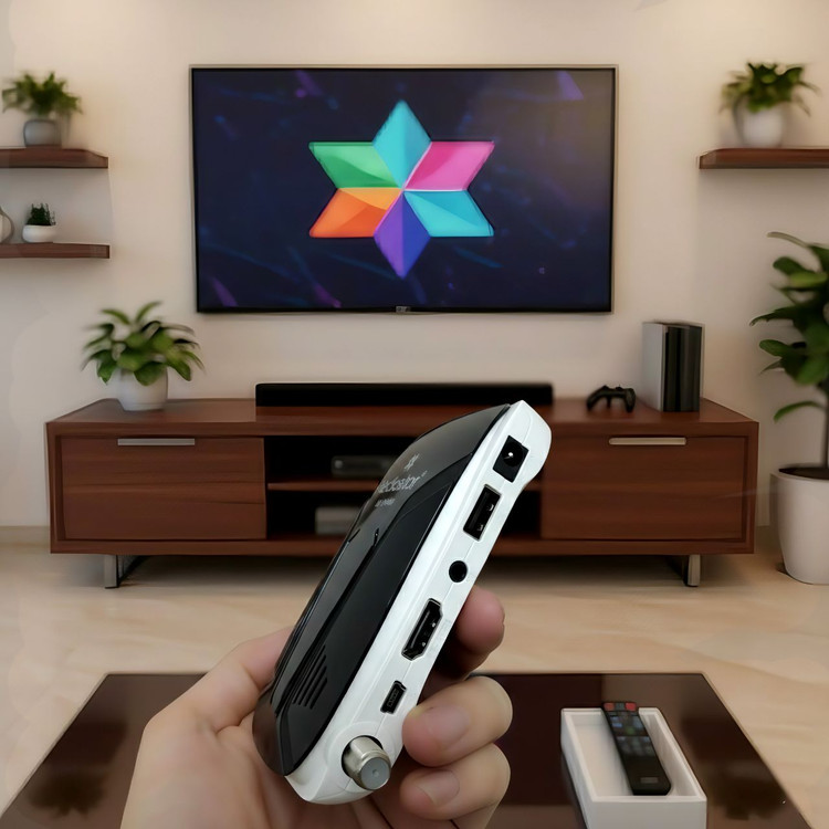 گیرنده فول اچ دی برند مدیا استار مدل R130 قابلیت ست کردن تمام ریموت کنترل های مدیا استار ورژن ۲