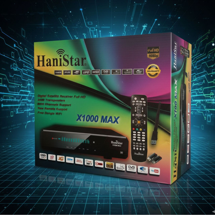 گیرنده دیجیتال هانی استار X1000 MAX مشابه کیفیت تصویر و ساخت استارمکس ( طراحی شده برای پردازش فوقالعاده تصاویر فول اچ دی ) چیپست تصویر تایوانی