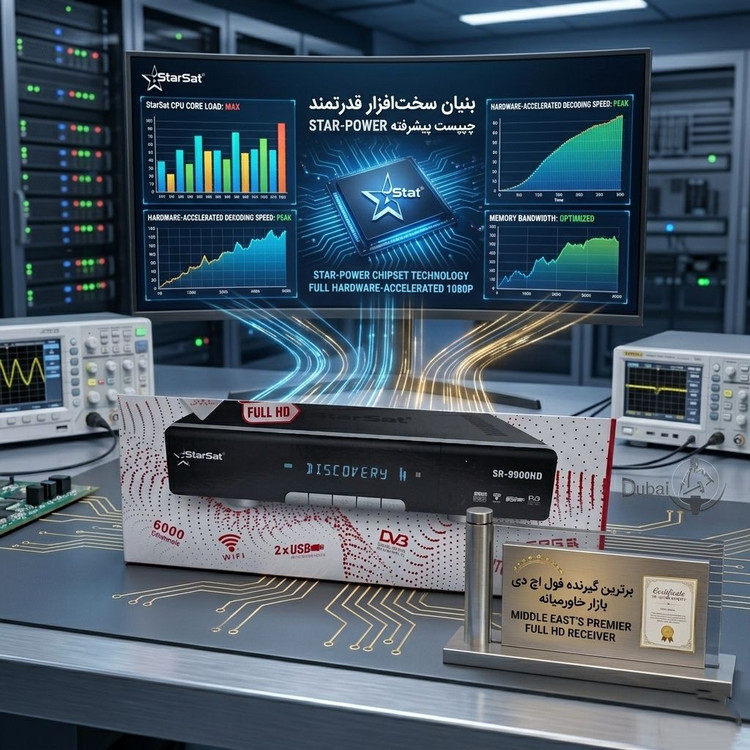 گیرنده استارست مدل 9900 پرچم دار فول اچدی از برند استارست دارای پنل نوشتاری روان(اصل) دارای wifi همراه