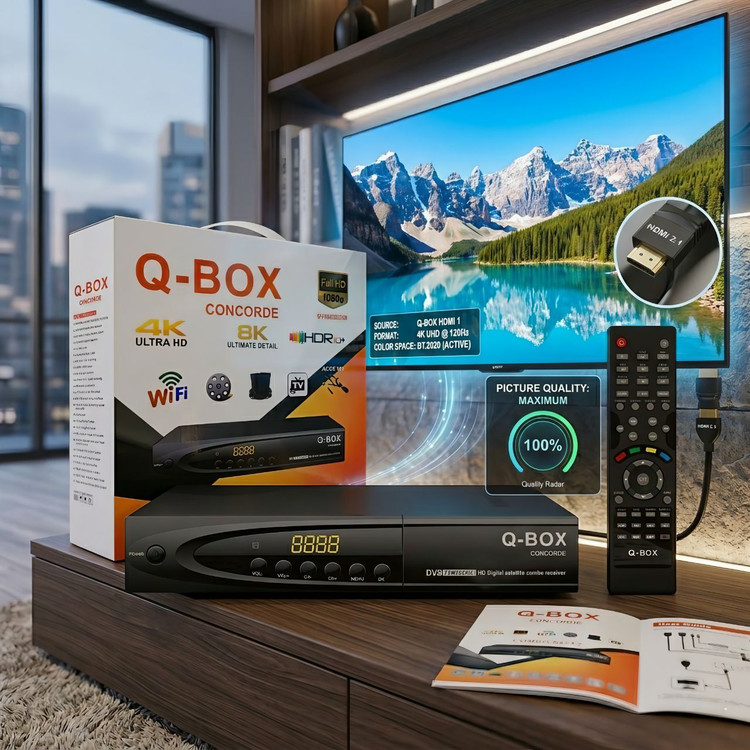 گیرنده دو کاره کیو باکس QBOX سری Concorde کنکورد کمبو S2 T2