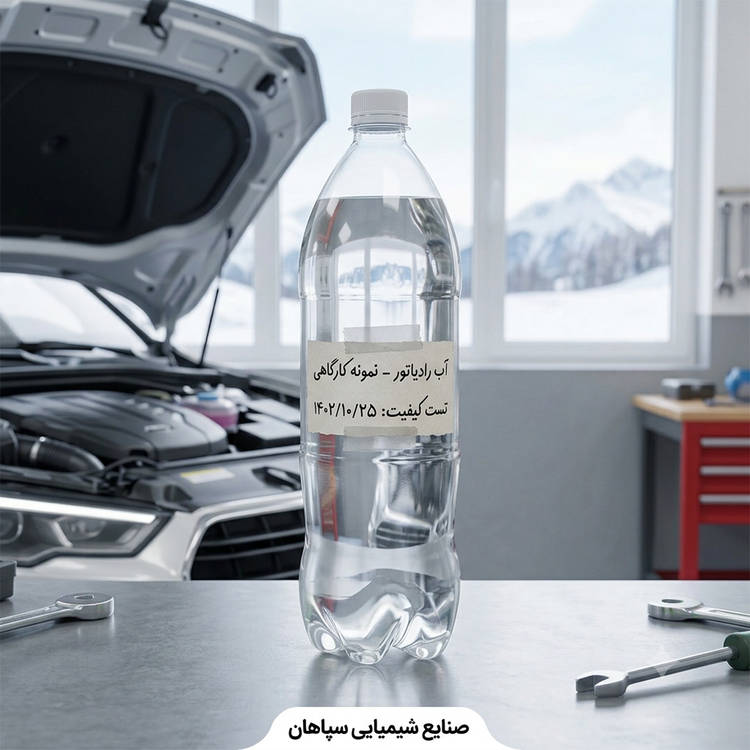 تنها آب رادیاتور خودرو بدون رنگ تضمین عدم زنگ زدگی و گچ