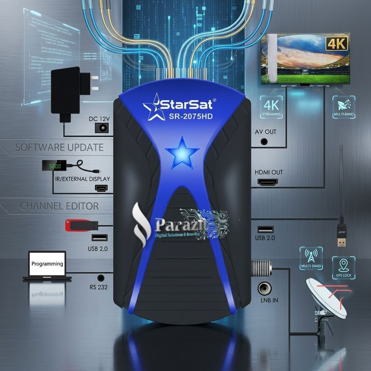 گیرنده جدید استارست مدل 2075 ریموت کنترل جدید و منو جدید 2026 استارست
